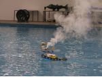 On the water displays with lots of noise and smoke are stock in trade of Intermodellbau.
